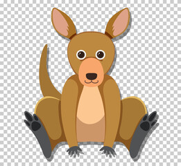 Cute kangaroo in flat cartoon style