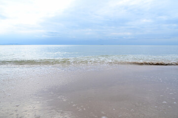 sea and sand with blue sky, natural background