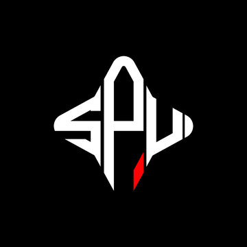 SPU letter logo creative design with vector graphic