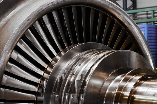 A powerful steam turbine rotor is installed in the lodgment of the steam turbine base.