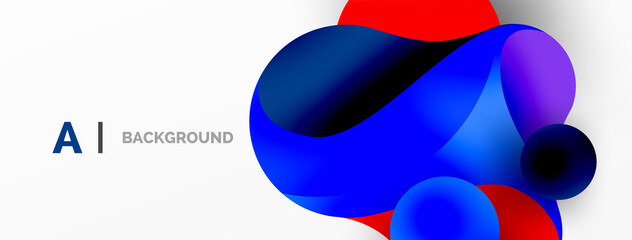 Flowing geometric shapes minimalist abstract background. Round shapes and circles. Wallpaper for concept of AI technology, blockchain, communication, 5G, science, business