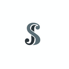 initial icon of sj, sj logo template, vector art.