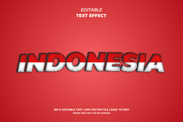 Scribble Indonesia independence day editable vector text effect