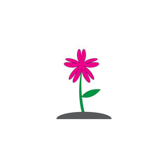  Cute flower with branches and leafs naturals Free Vector