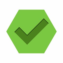 Check marks, Tick marks, Accepted, Approved, Yes, Correct, Ok, Right Choices, Task Completion, Voting. - vector mark symbols in green. Isolated icon.