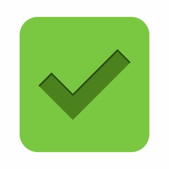 Check marks, Tick marks, Accepted, Approved, Yes, Correct, Ok, Right Choices, Task Completion, Voting. - vector mark symbols in green. Isolated icon.