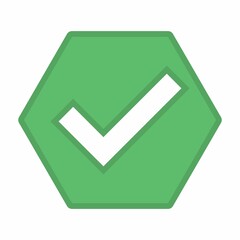 Check marks, Tick marks, Accepted, Approved, Yes, Correct, Ok, Right Choices, Task Completion, Voting. - vector mark symbols in green. Isolated icon.