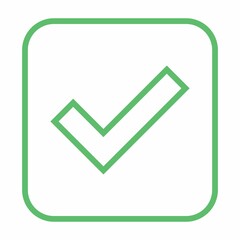 Check marks, Tick marks, Accepted, Approved, Yes, Correct, Ok, Right Choices, Task Completion, Voting. - vector mark symbols in green. Isolated icon.