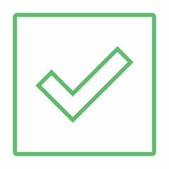 Check marks, Tick marks, Accepted, Approved, Yes, Correct, Ok, Right Choices, Task Completion, Voting. - vector mark symbols in green. Isolated icon.