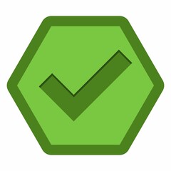 Check marks, Tick marks, Accepted, Approved, Yes, Correct, Ok, Right Choices, Task Completion, Voting. - vector mark symbols in green. Isolated icon.