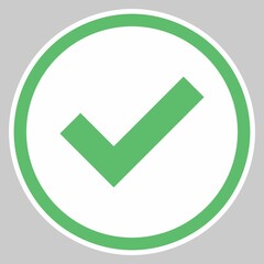 Check marks, Tick marks, Accepted, Approved, Yes, Correct, Ok, Right Choices, Task Completion, Voting. - vector mark symbols in green. Isolated icon.