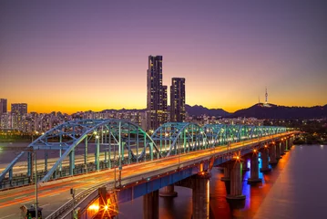 Deurstickers night view of seoul by han river in south korea © Richie Chan