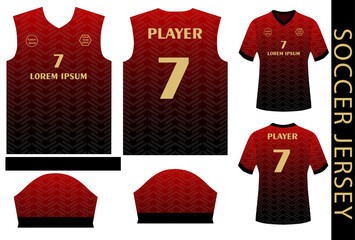 soccer jersey design template with pattern and mockup