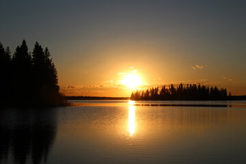 Sunset Over The Lake Of Islands, Elk Island National Park, Alberta