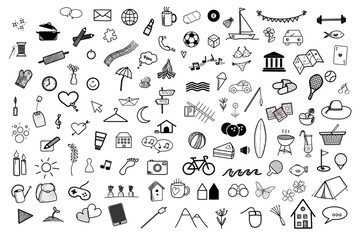 113x Wochenende / Weekend ~ Freizeit / Leisure - Icons Sketchnotes Grafiken Cliparts