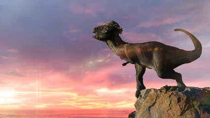 Fotobehang Pachycephalosaurus, dinosaur from the Late Cretaceous period © dottedyeti