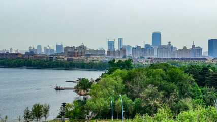 Fototapeta premium Landscape of Nanhu Park in Changchun, China