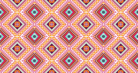 Ikat ethnic geometric pattern design. for background,fabric,wrapping,clothing,wallpaper,Batik,carpet,embroidery style.	