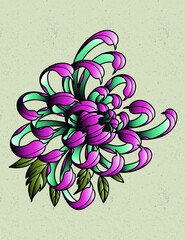 chrysantemum tattoo art old school