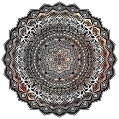 マンダラアート(花、幾何学模様、植物、インクアート模様)