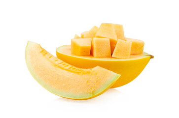 yellow melon on white background