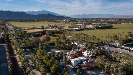 Aerial palm tree view of Coachella, California, USA. - obrazy, fototapety, plakaty