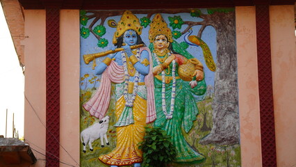 statue of radha with krishna image