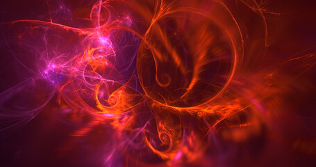 3D rendering abstract colorful fractal light background