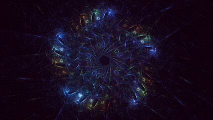 3D rendering abstract round light background