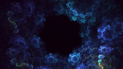3D rendering abstract blue fractal light background