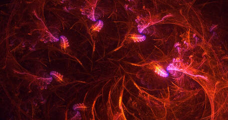 3D rendering abstract colorful fractal light background