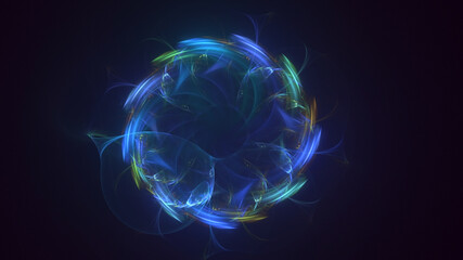 3D rendering abstract round light background
