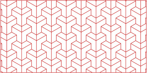 Seamless red asian trilateral pattern vector