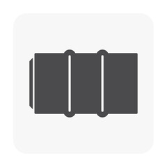 Sewer vector icon. May called reinforced cement concrete pipe, rccp, drain pipe or precast concrete pipe for install or construction at underground, road for drainage system of water, flood, sewage.