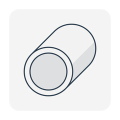 Sewer vector icon. May called reinforced cement concrete pipe, rccp, drain pipe or precast concrete pipe for install or construction at underground, road for drainage system of water, flood, sewage.