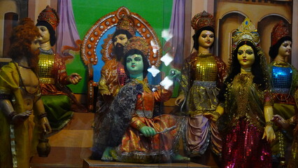 statue of raama and sita mata in janakpur temple - obrazy, fototapety, plakaty