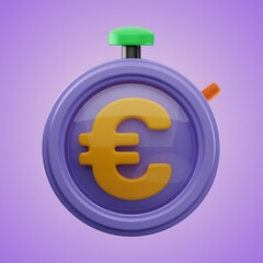 premium stopwatch finance money 3d icon rendering on isolated background