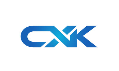 Connected CXK Letters logo Design Linked Chain logo Concept	