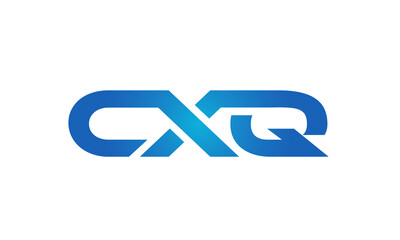 Connected CXQ Letters logo Design Linked Chain logo Concept	