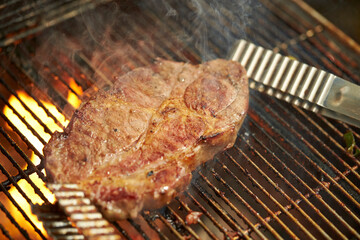 grilled meat on the grill	