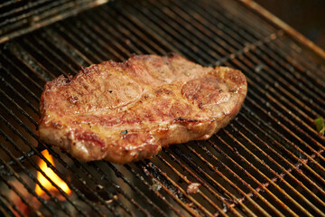 steak on the grill