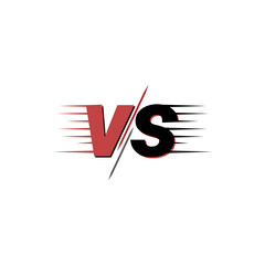 Vs or versus text poster vector flat cartoon design with isolated white background