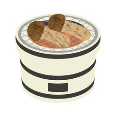 松茸の炭火焼きのイラスト