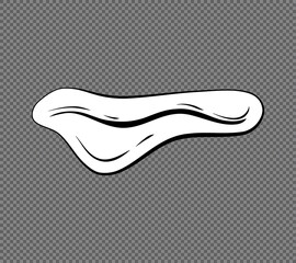 Dripping liquid outline on a transparent background. Contoured black and white illustration of a flowing viscous liquid. Wax, honey, slime. Vector. 