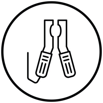 black outline battery clamp icon clip art preview