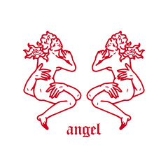 vector illustration of two boy silhouettes