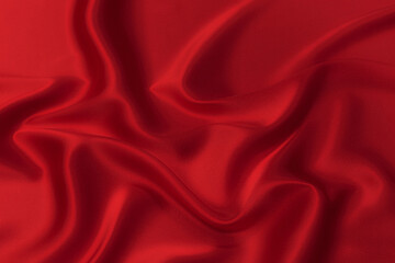 Close-up texture of natural red or pink fabric or cloth in same color. Fabric texture of natural...