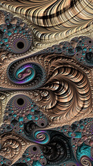 Artistic and imaginative digitally designed abstract 3D fractal background