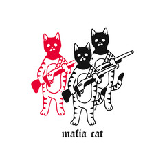 three cute cats vector illustration