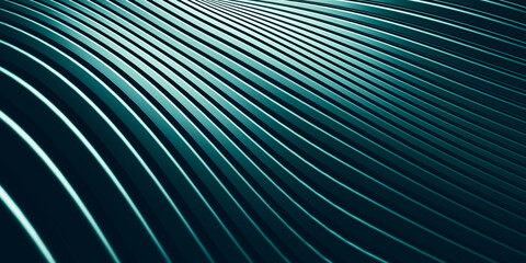 Naklejka premium Parallel lines curves distorted shapes plastic tube surface modern abstract 3d illustration